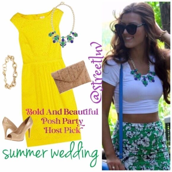 stella & dot ~ juniper statement necklace ~ blue green - Picture 3 of 11